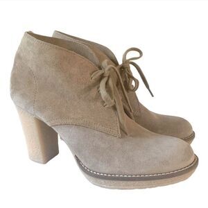 J Crew MacAlister Lace Up Leather Suede Booties
